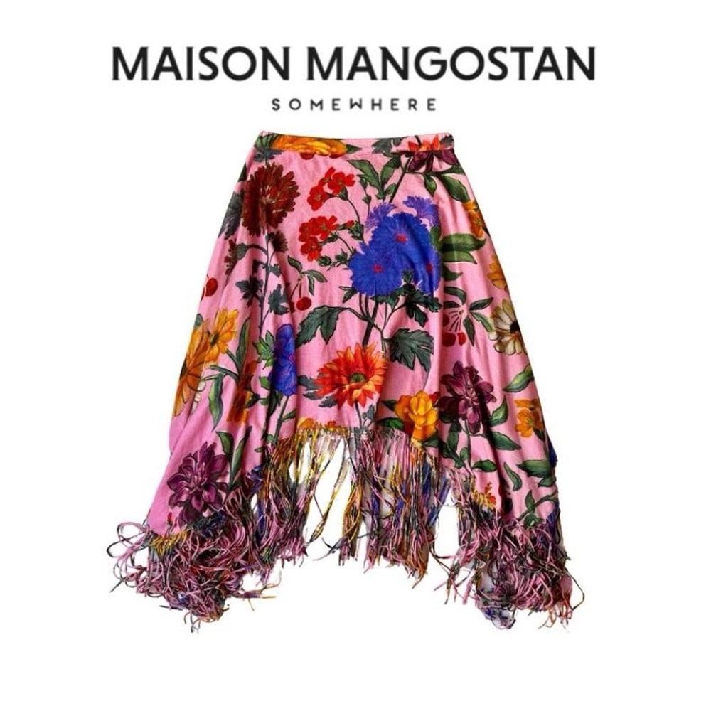 Maison Mangostan Floral Fringe Skirt XS